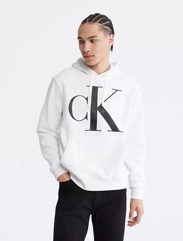 Худі чоловіче Calvin Klein з великим логотипом біле 21658350-010 фото