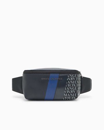 Сумка-бананка чоловіча Armani Exchange з акцентними синіми полосами XM000165AF11935MC044 фото