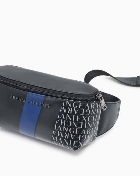 Сумка-бананка чоловіча Armani Exchange з акцентними синіми полосами XM000165AF11935MC044 фото