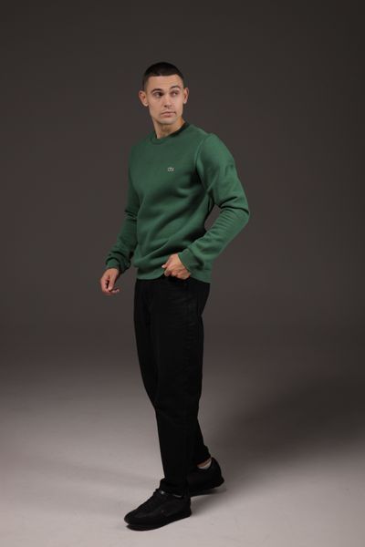 Світшот чоловічий Lacoste з круглим вирізом зелений SH9608-51 фото
