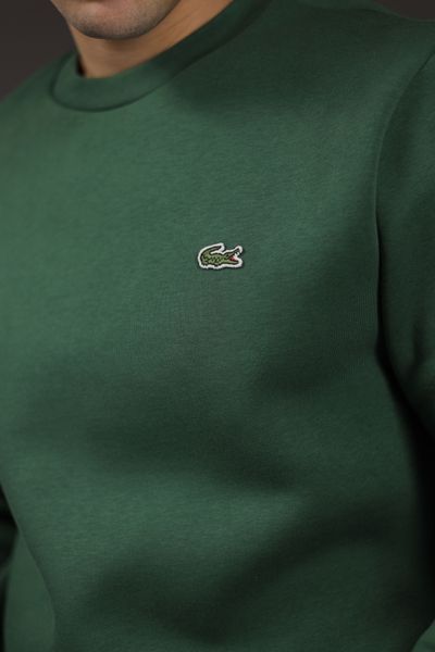 Світшот чоловічий Lacoste з круглим вирізом зелений SH9608-51 фото
