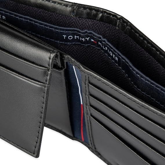 Tommy Hilfiger Гаманець чорний із синім логотипом 31TL22X053  фото