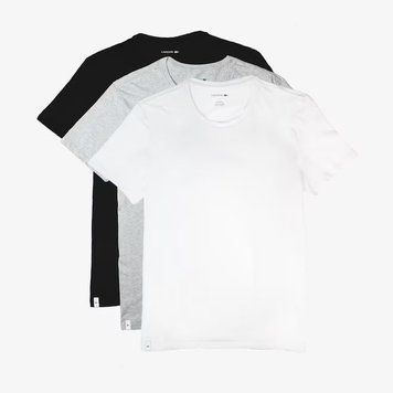 Набір чоловічих футболок  Lacoste чорна/біла/сіра TH3451 фото