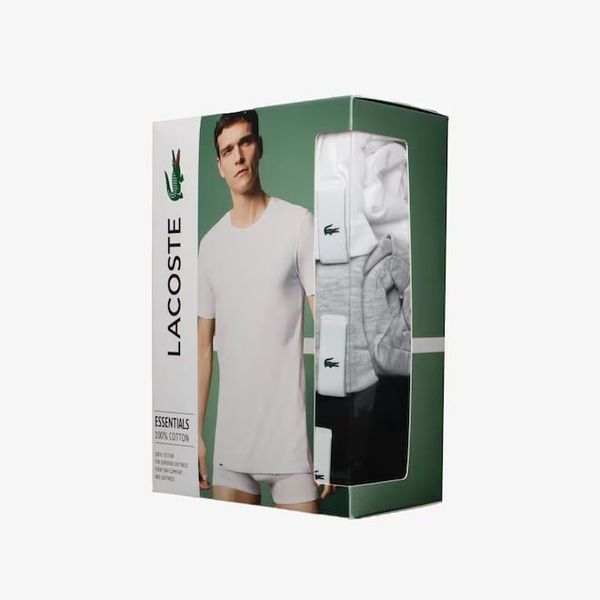 Набір чоловічих футболок  Lacoste чорна/біла/сіра TH3451 фото