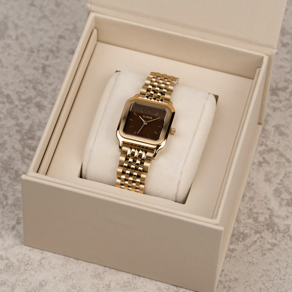 Годинник жіночий Burker Macy Gold Brown золотистий з коричневим циферблатом 3249BK фото