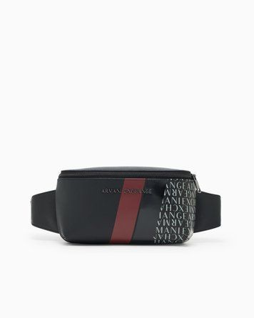Сумка-бананка чоловіча Armani Exchange з акцентними червоними полосами 3380AX фото