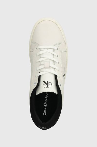Кеди чоловічі Calvin Klein з чорними вставкими білі YM0YM00864 фото