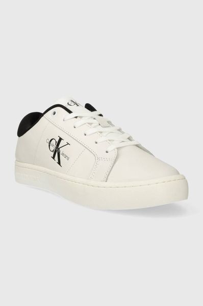 Кеди чоловічі Calvin Klein з чорними вставкими білі YM0YM00864 фото