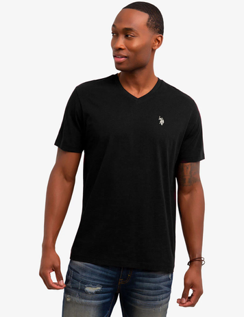 Футболка чоловіча U.S.Polo V-Neck чорна 113903-0400A фото