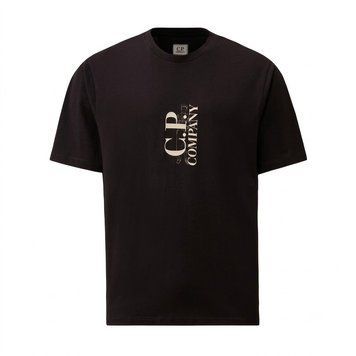 CP company футболка чоловіча чорна біле лого 20CMTS084A-005100W-999 фото