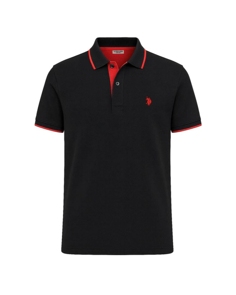 US POLO ASSN. Чоловіча футболка-поло з червоним коміром copy_0137PL-S фото