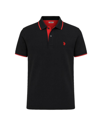 US POLO ASSN. Чоловіча футболка-поло з червоним коміром 0180PL фото