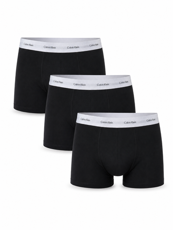 Calvin Klein Труси 3х чорні з білою резинкою  1904CK-S фото