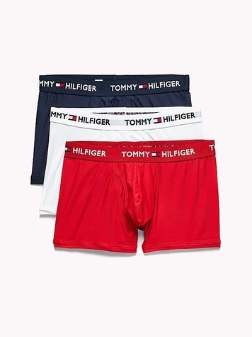 Набір чоловічої білизни Tommy Hilfiger з написом на резинці 3х синій/білий червоний колір 09T3492-499 фото