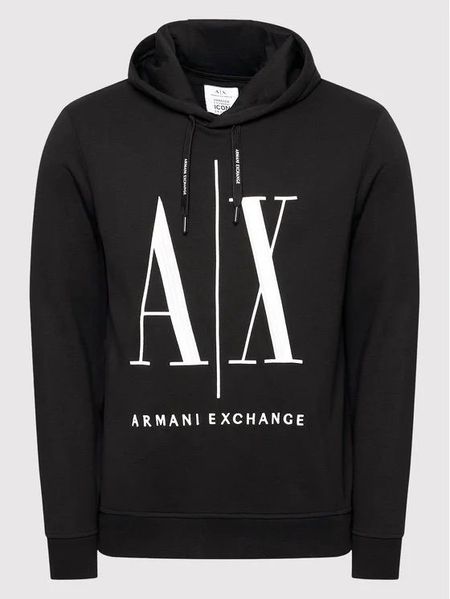 Худі чоловіче Armani Exchange з великим логотипом чорне 8NZMPCZJ1ZZ11100 фото