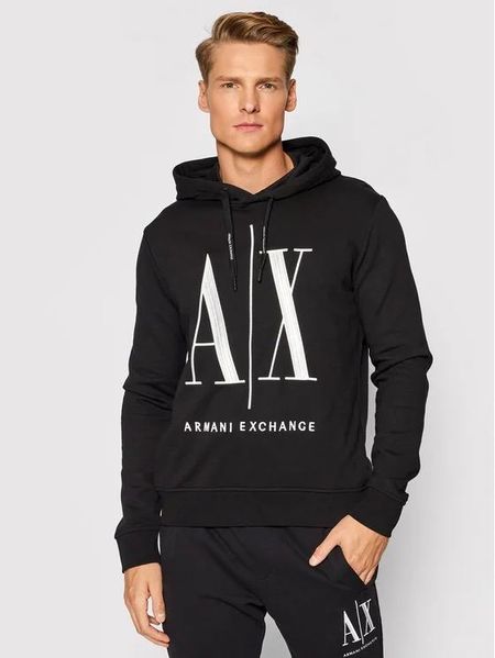 Худі чоловіче Armani Exchange з великим логотипом чорне 8NZMPCZJ1ZZ11100 фото