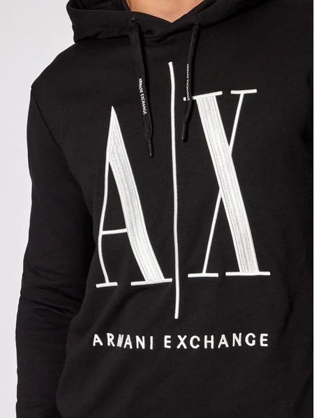 Худі чоловіче Armani Exchange з великим логотипом чорне 8NZMPCZJ1ZZ11100 фото