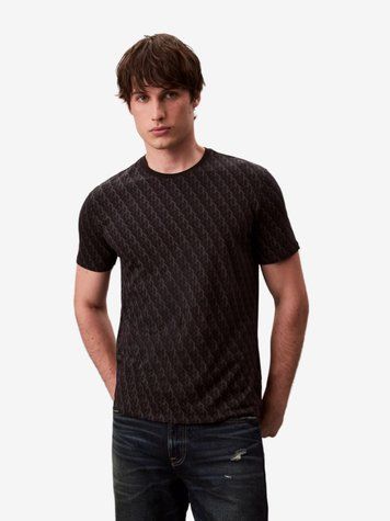 Calvin Klein футболка  чорна монограм 0117CK-М фото
