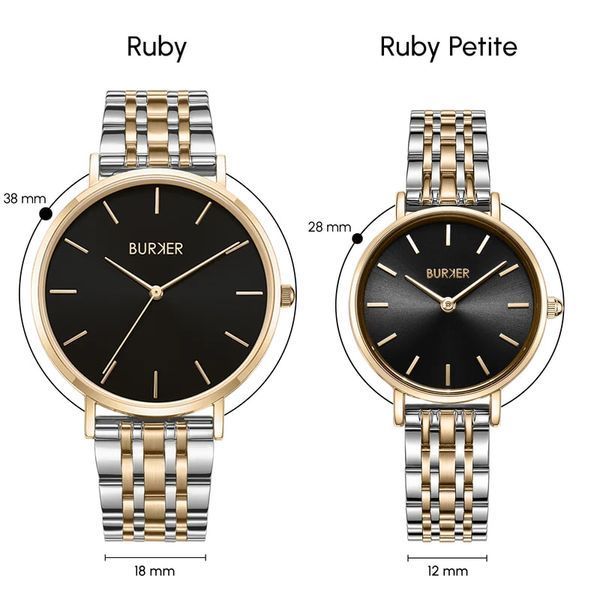 Burker годинник Ruby Petite Black Gold Silver RPBGSS  фото