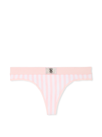 Стрінги жіночі Victoria's Secret з камінцями в смужку рожеві  26941524 фото