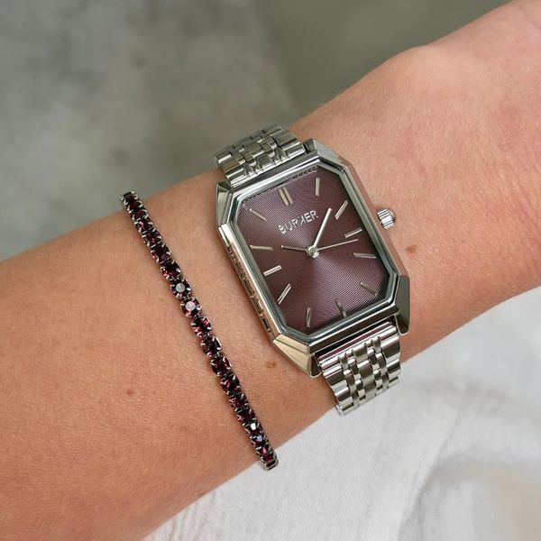 Burker Годинник жіночий Isabell Silver Burgundy ISASBUR фото