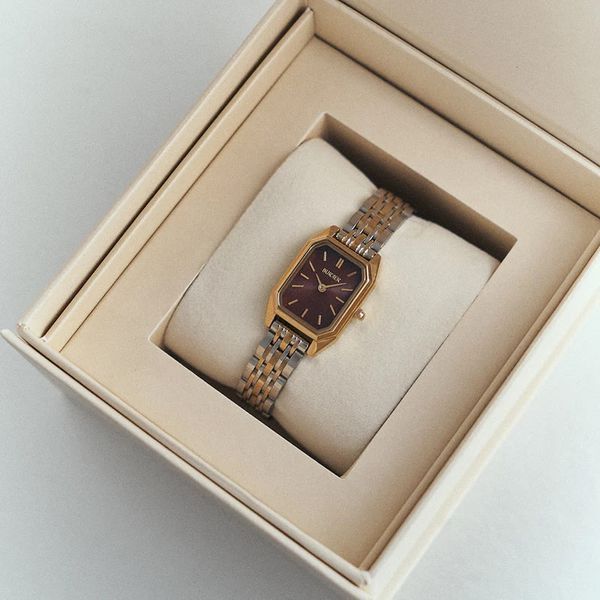 Burker Годинник жіночий Isabell Petite Gold Silver Burgundy 3444BK фото