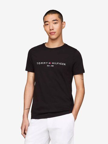 Футболка чоловіча Tommy Hilfiger з написом чорна 78J6318-P8F фото