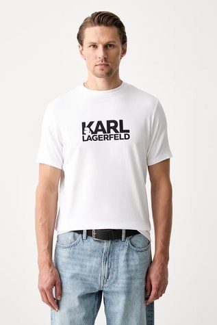 Футболка Karl Lagerfeld біла з чорним надписом LM5G2129 фото