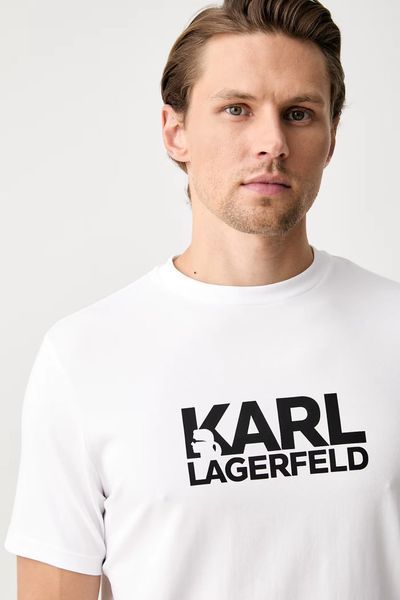 Футболка Karl Lagerfeld біла з чорним надписом LM5G2129 фото