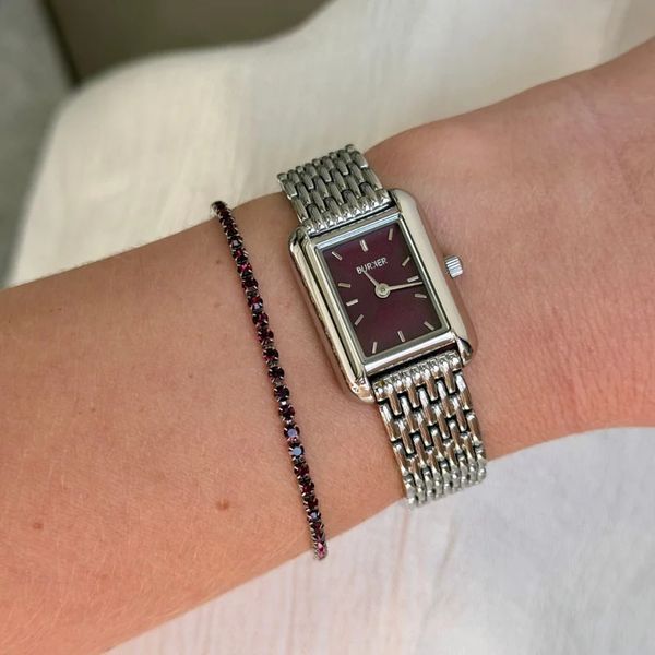 Burker Браслет Ava Petite Silver Burgundy Bracelet BASPBUR  фото