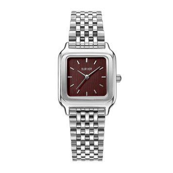 Burker Годинник жіночий Macy Silver Burgundy MCSBUR  фото