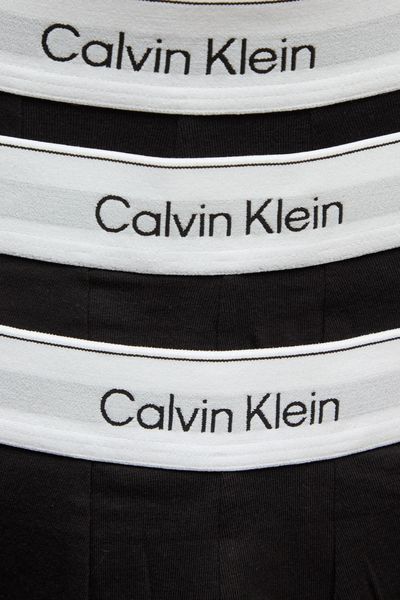 Calvin Klein Труси 3х чорні з білою резинкою 000NB1770A-XWB фото