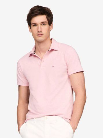 Футболка-поло чоловіча Tommy Hilfiger з логотипом рожева 78JA919-YBR фото