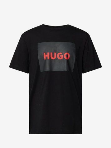 Футболка чоловіча Hugo з великим логотипом чорна 50467952 фото