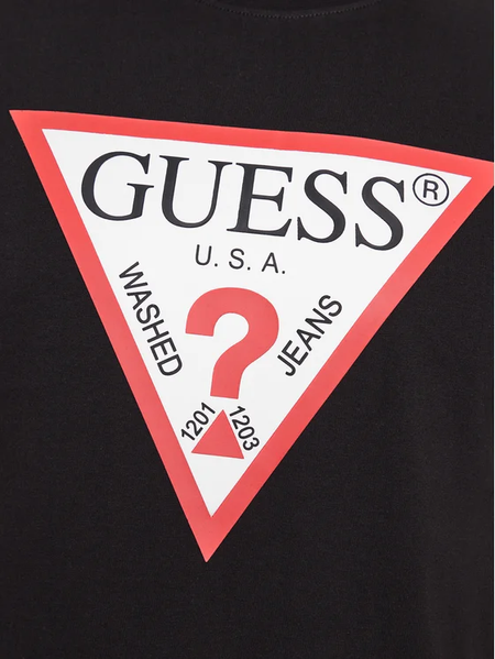 Футболка чоловіча Guess з актуальним принтом чорна  M2YI71 I3Z14 фото