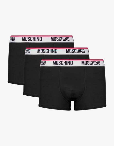 Moschino Труси 3х чорні з білою резинкою A1395-4300 фото