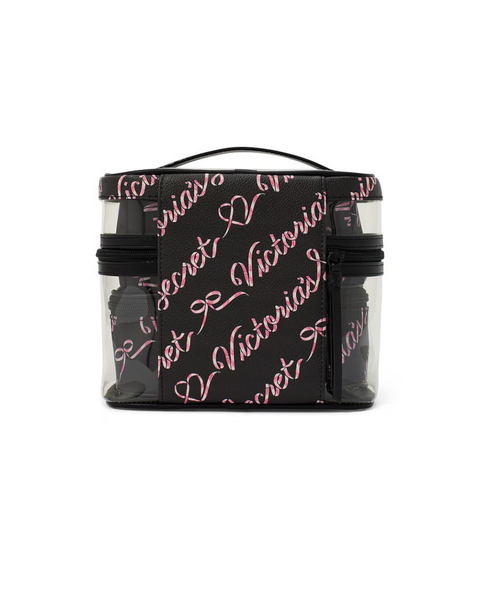 Victorias Secret Косметичка чорна з надписами Makeup Bag 3277VS фото