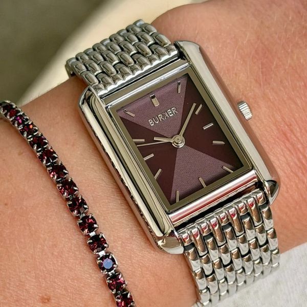Burker Годинник жіночий Olivia Silver Burgundy OLSBUR  фото