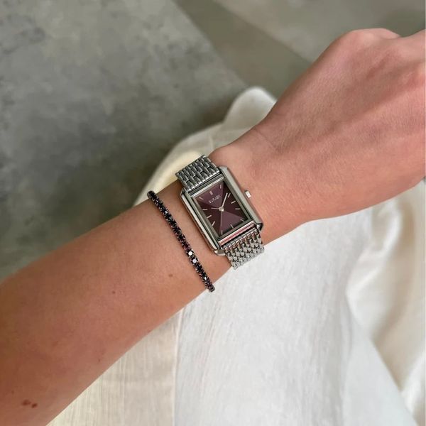 Burker Годинник жіночий Olivia Silver Burgundy OLSBUR  фото